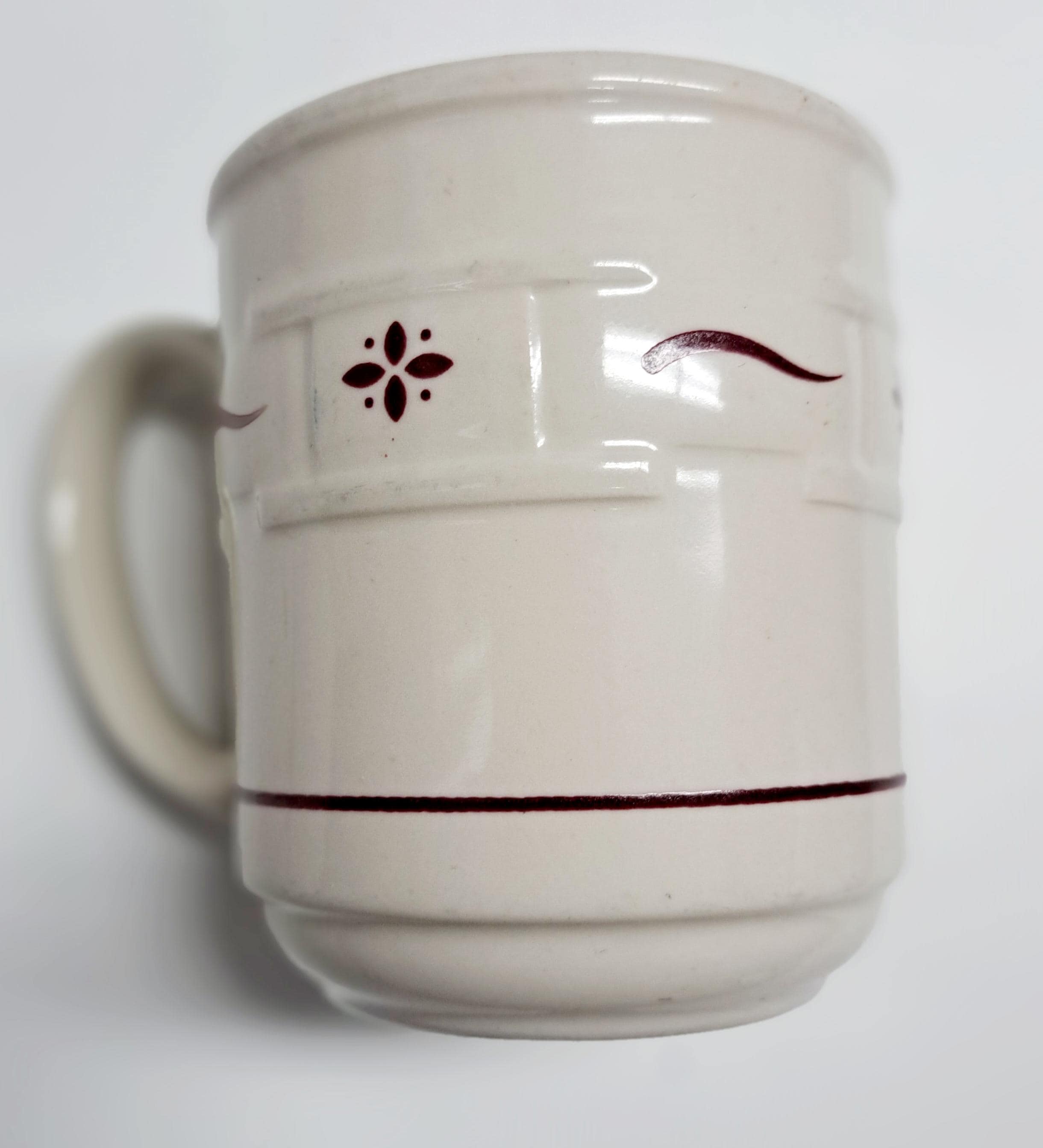 陶器 ブラウンとベージュ ヴィンテージ ロンガバーガー陶器 織りの伝統 ベージュとブラウンの