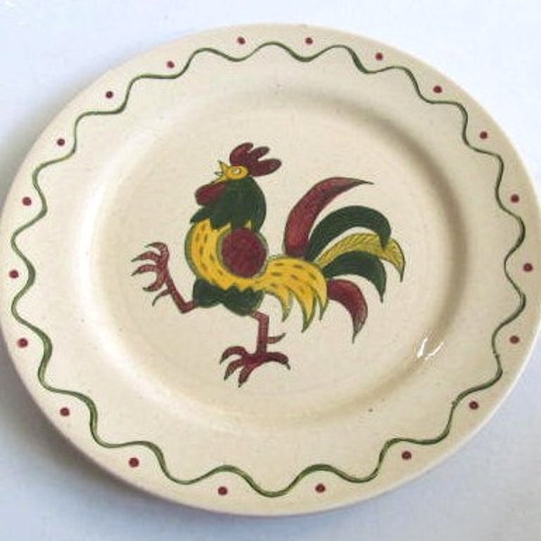 Vintage Poppytrail Rooster Dinner Plate: California Provincial Metlox