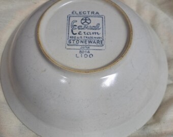 Electra【未使用品】ストーンウエア　ヴィンテージプレート 5枚 Luna Vintage Lido Stoneware Bowl: Electra Ceram Floral Serving Dish