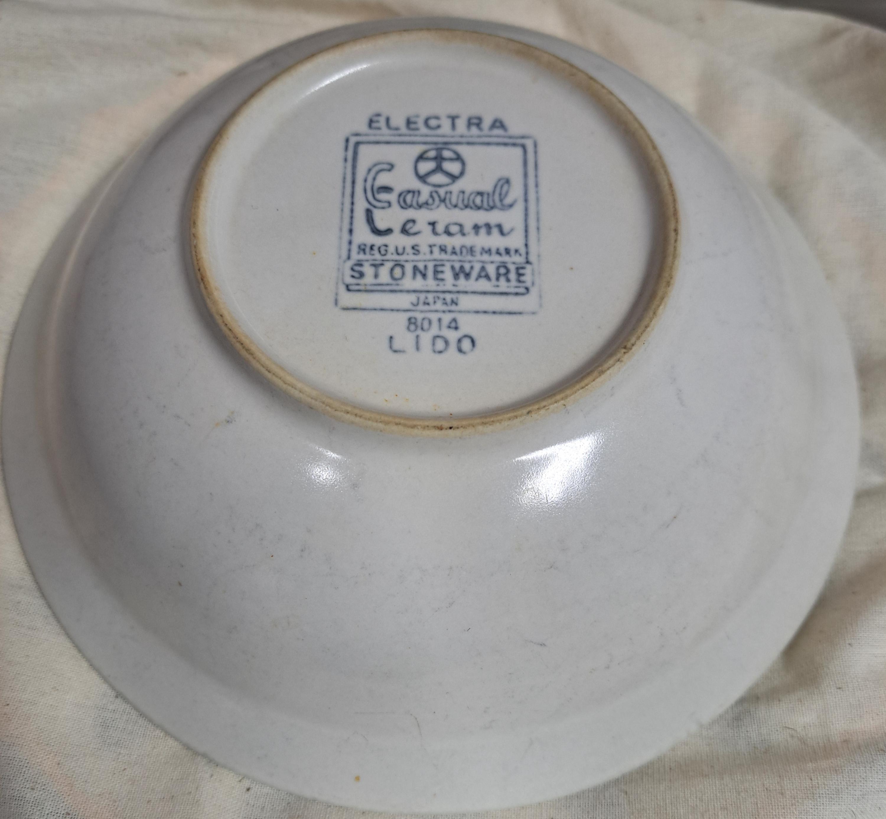 Vintage Lido Stoneware Bowl: Electra Ceram Floral Serving Dish