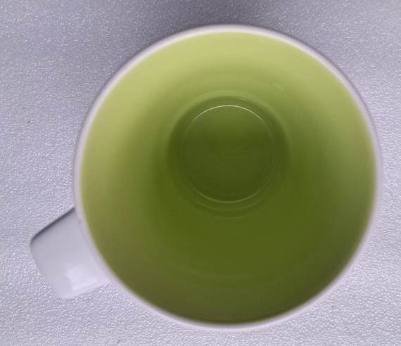IKEA Stapel-Kaffeetasse: Weiß mit grünem Akzent (300 ml)