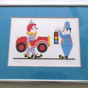 Signed W/ Coa Fredrick E Allen (Untitled) The Clown & The Policeman