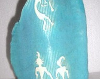 Jarrón de cerámica navajo firmado GEMIE hecho a mano KOKOPELLI con diseño de fertilidad