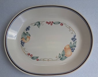 Vintage Corelle Serving Platter: 1990s Abundance Pattern, 12" Oval