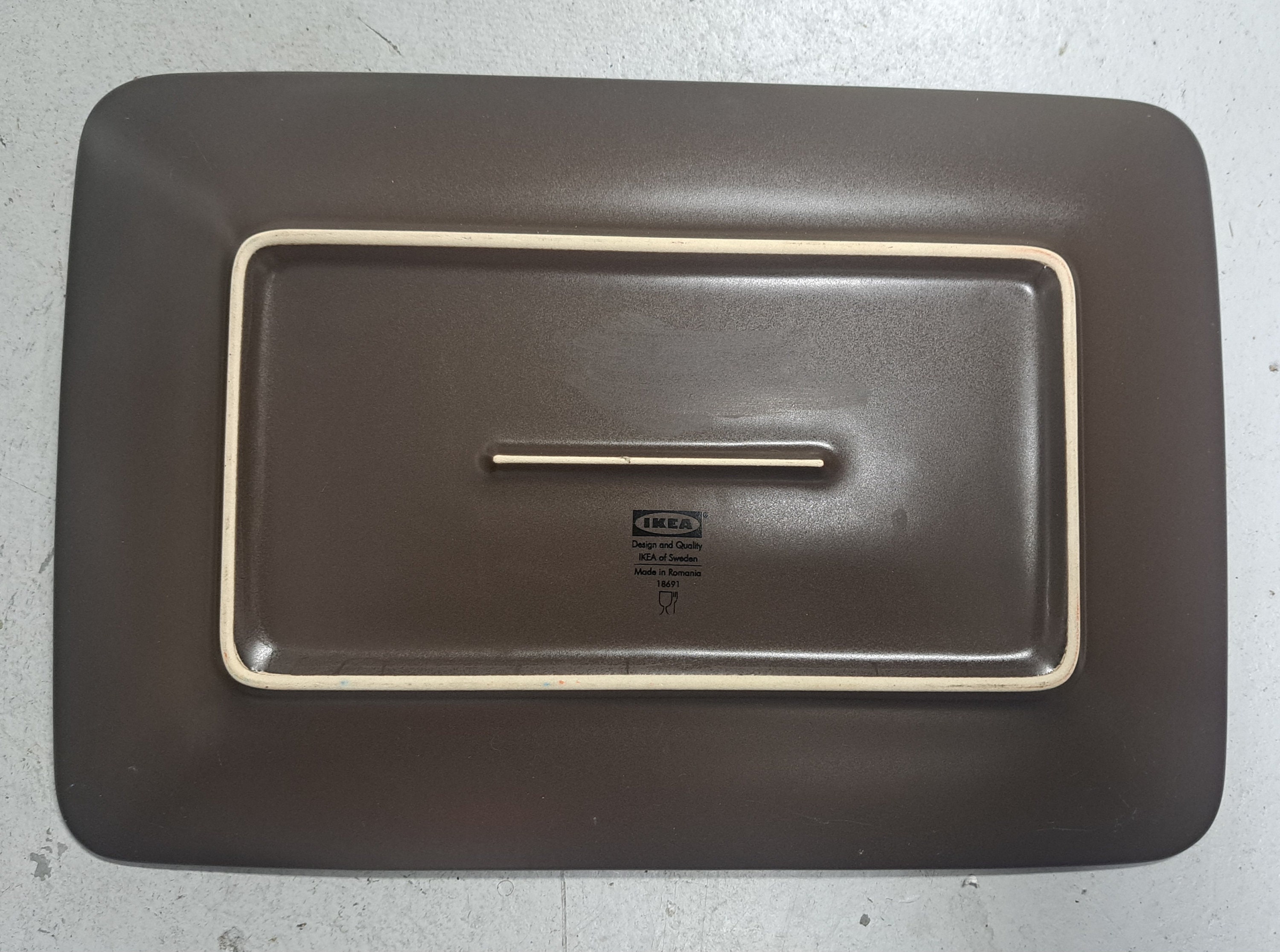 IKEA Dinera Brown Rectangular Plate - Fargrik #18691 - Made in Sweden