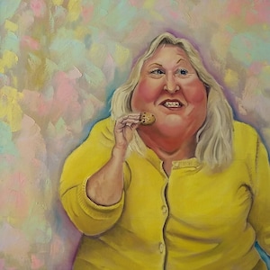 It&#39;s Only One Little Cookie - David Wiemers - Original Comedic Art Painting