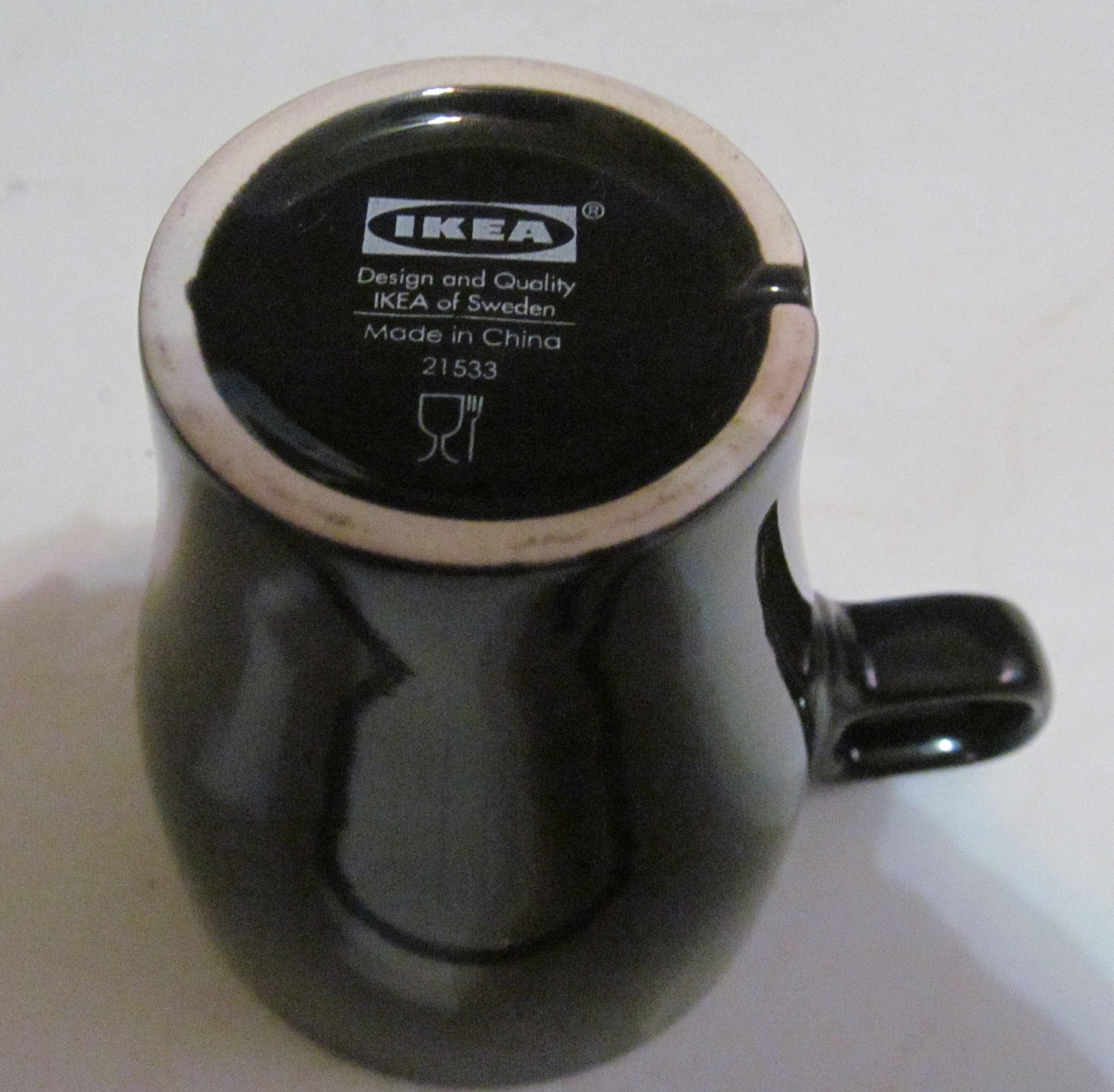 IKEA 1 FÄRGRIK Stackable Coffee Mug Black Gloss Color by Etsy