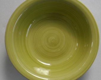 Citrus Grove - New Handpainted Lime Green Colored Swirl Design Coup Bowl