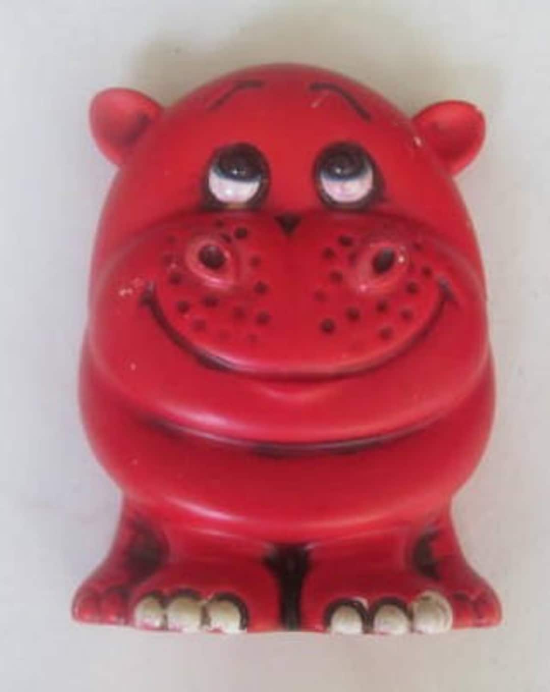 Vintage 1960's Hippopotamus Red Color Collectible Ceramic Savings Bank ...