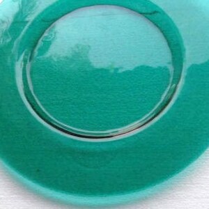 Vintage Forest Green Hand-Pressed Designed Collectible Solid Glass Dinner Plate image 4