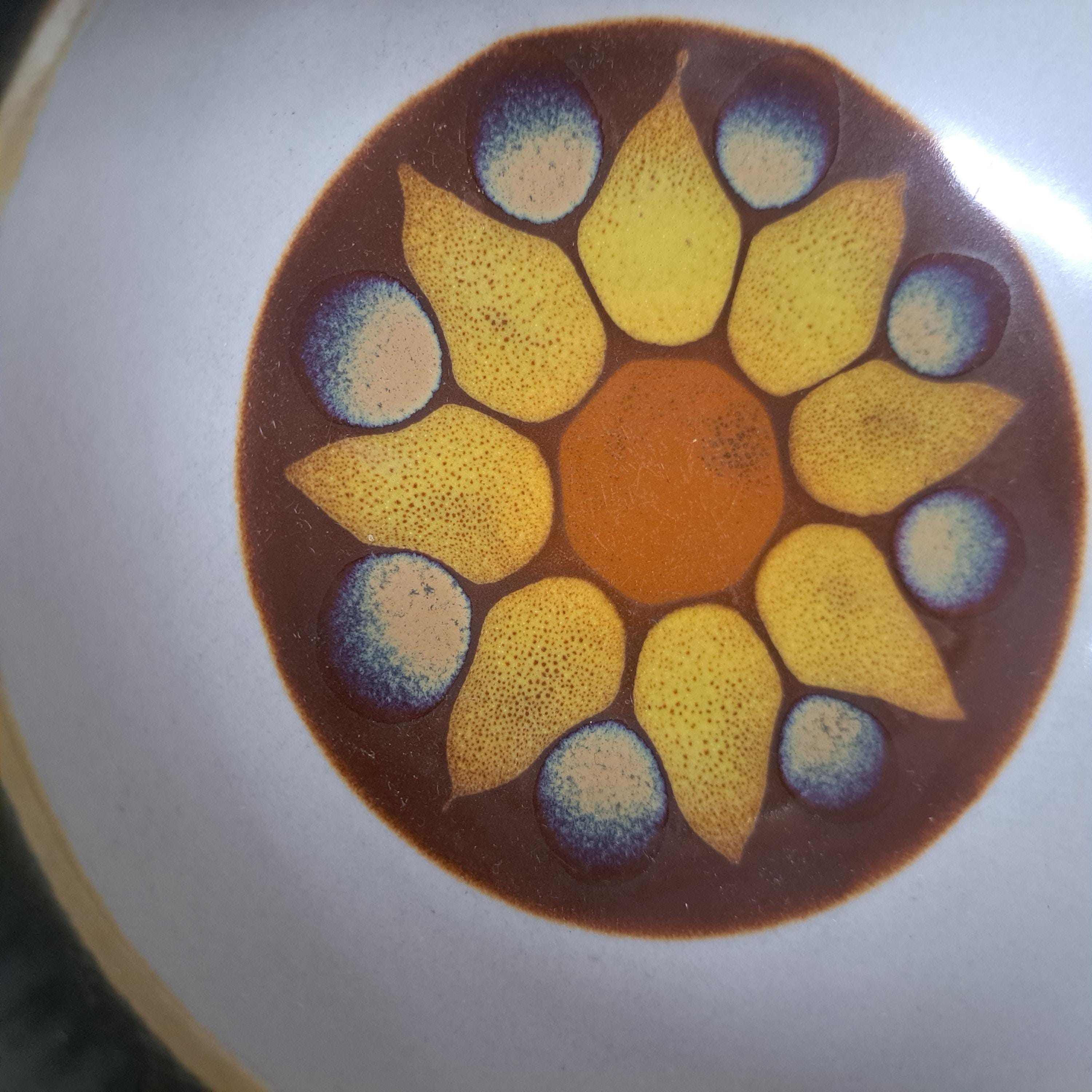 Vintage Lido Stoneware Bowl: Electra Ceram Floral Serving Dish