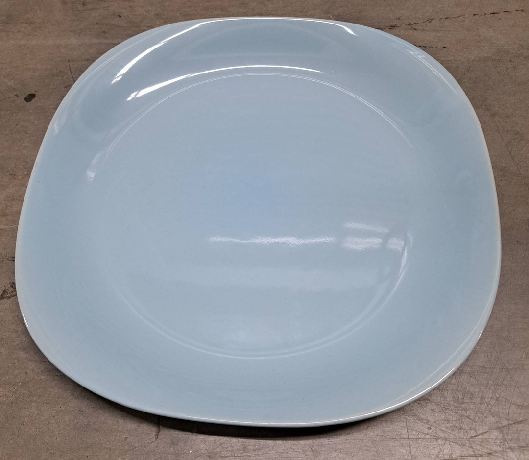 Thomson Pottery Powder Blue Collectible Stonemite Square Dinner Plate