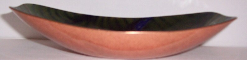 Handmade Enamel on Copper Metal Handpainted Table Bowl Display by EDS