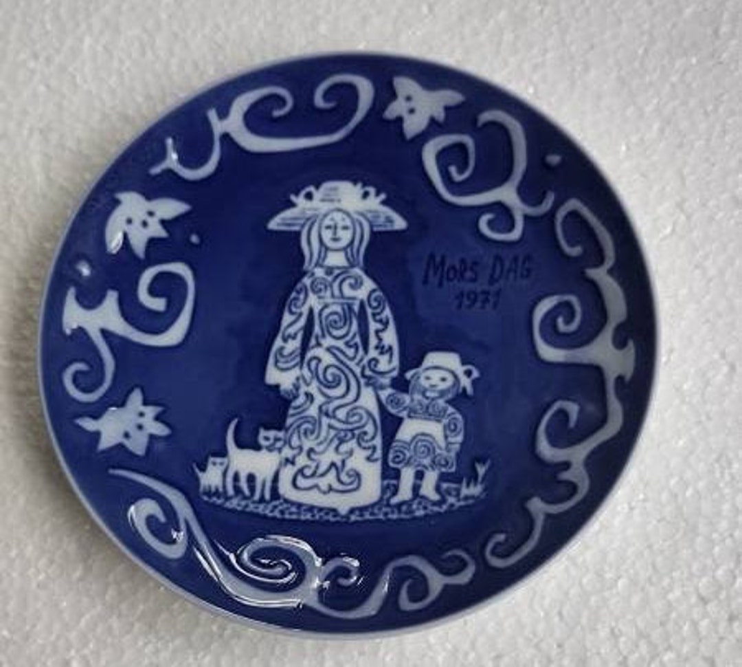 1971年 母の日 磁器プレート：サイン入り デンマーク コレクターズ