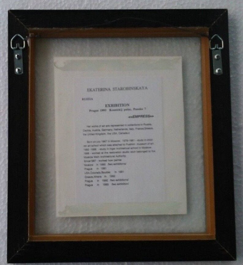 1993 Rare Signed katerina Starobinsky Abstract Art Exhibition Print Russia Moscow Prague
