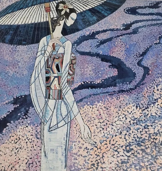 Ting Shao Kuang Cherry Blossom Serigraph: Signed Oriental Art