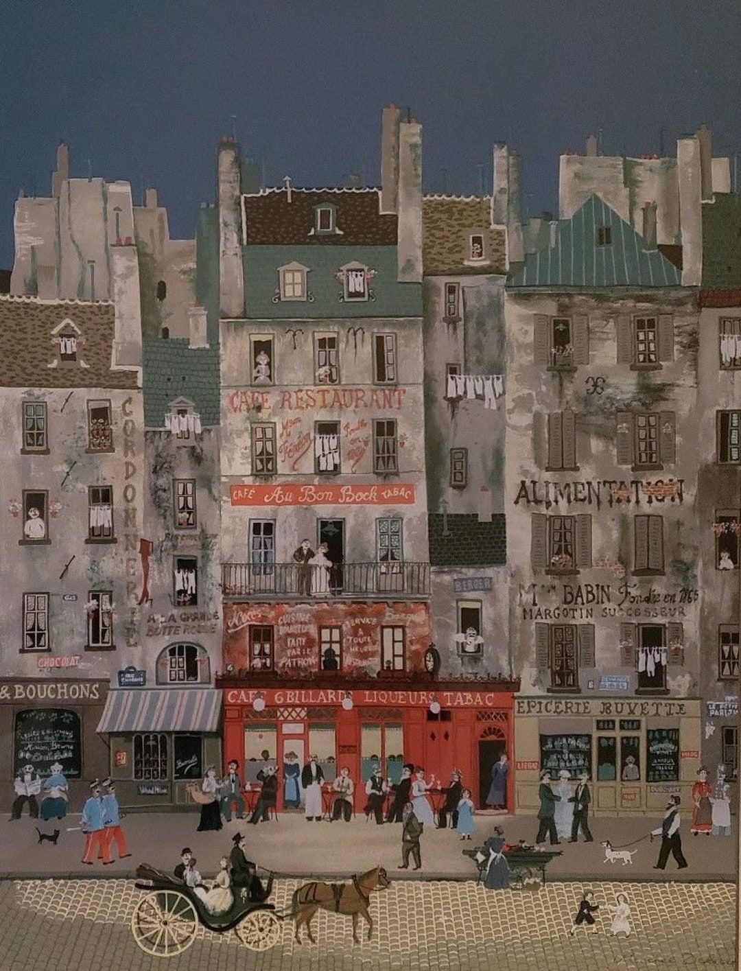 Rare Hand Signed Michel Delacroix - Au Bon Bock - Exhibition Art