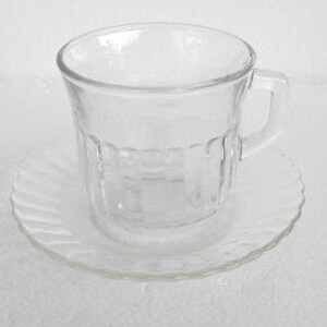 Forte Crisa (1) Kopp & Fat Set Klar Glas Virvel / Diamant Samlarmotiv