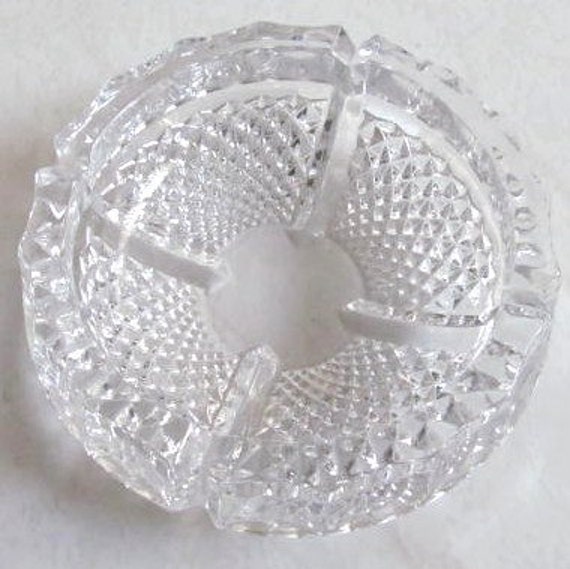 Circa 1970's Vintage Hoya Mikasa Crystal Symmetric Design Heavy