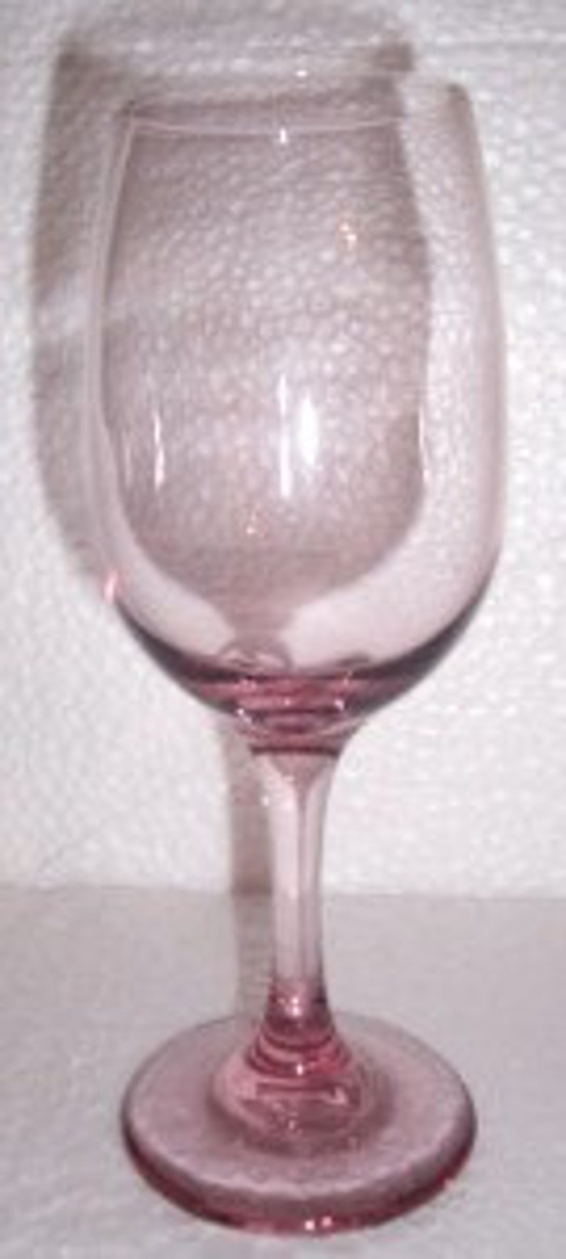 2 Libbey Pink Rose Colored Depression Handblown Wine Glasses Etsy