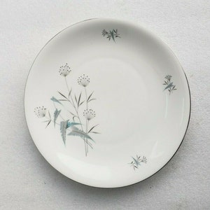 Royal Heiden (3) RHE3 BREAD & BUTTER PLATES Aqua Flowers Bavaria Germany China