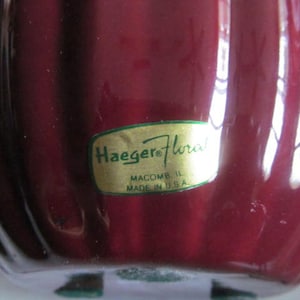 Royal Haeger Floral Ceramic Crimson Red Color Hand Glazed Collectible Tall Vase