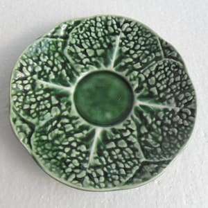 Vintage Bordallo Pinheiro 7&quot;  Green Color Saucer  Portugal Marked Bcla