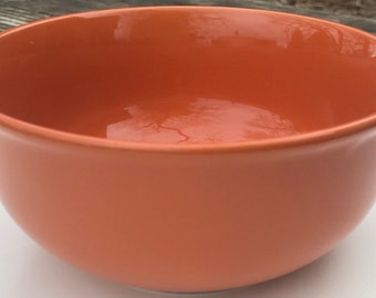 Royal Norfolk Orange Stoneware Bowl, 6 in. Gloss Color Finish Stoneware,