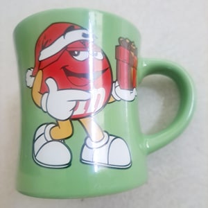 M&M's Green Character Holiday Ceramic Mug image 1