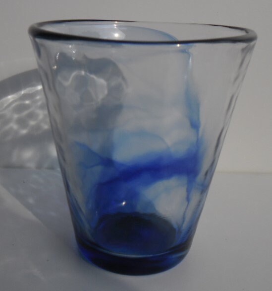 Moet thema evenaar Bormioli Rocco Murano Cobalt Blue Beverage Glass Swirl Design - Etsy België