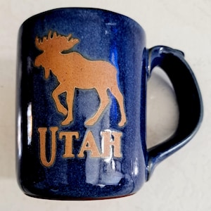 "Vintage "UTAH" Elch Sammler Handgemachte Keramik Tasse"