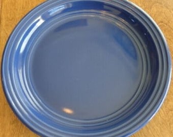 Navy Navy Blue Color Ringed Amelia Dinner Plate Gloss Finish by MAINSTAYS Collection China Stoneware