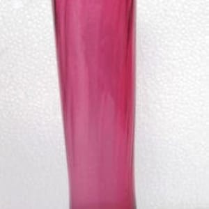 Vintage Fenton Style Cranberry Red Glass Vase: Handblown Ruffled Top
