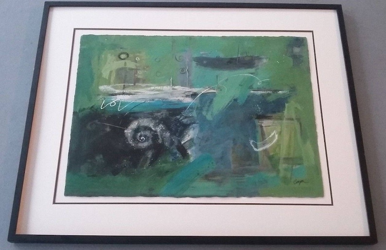 Signed Sally Cooper Spirit of the Sea Acrylic Abstract Art Painting Listed Artist image 1