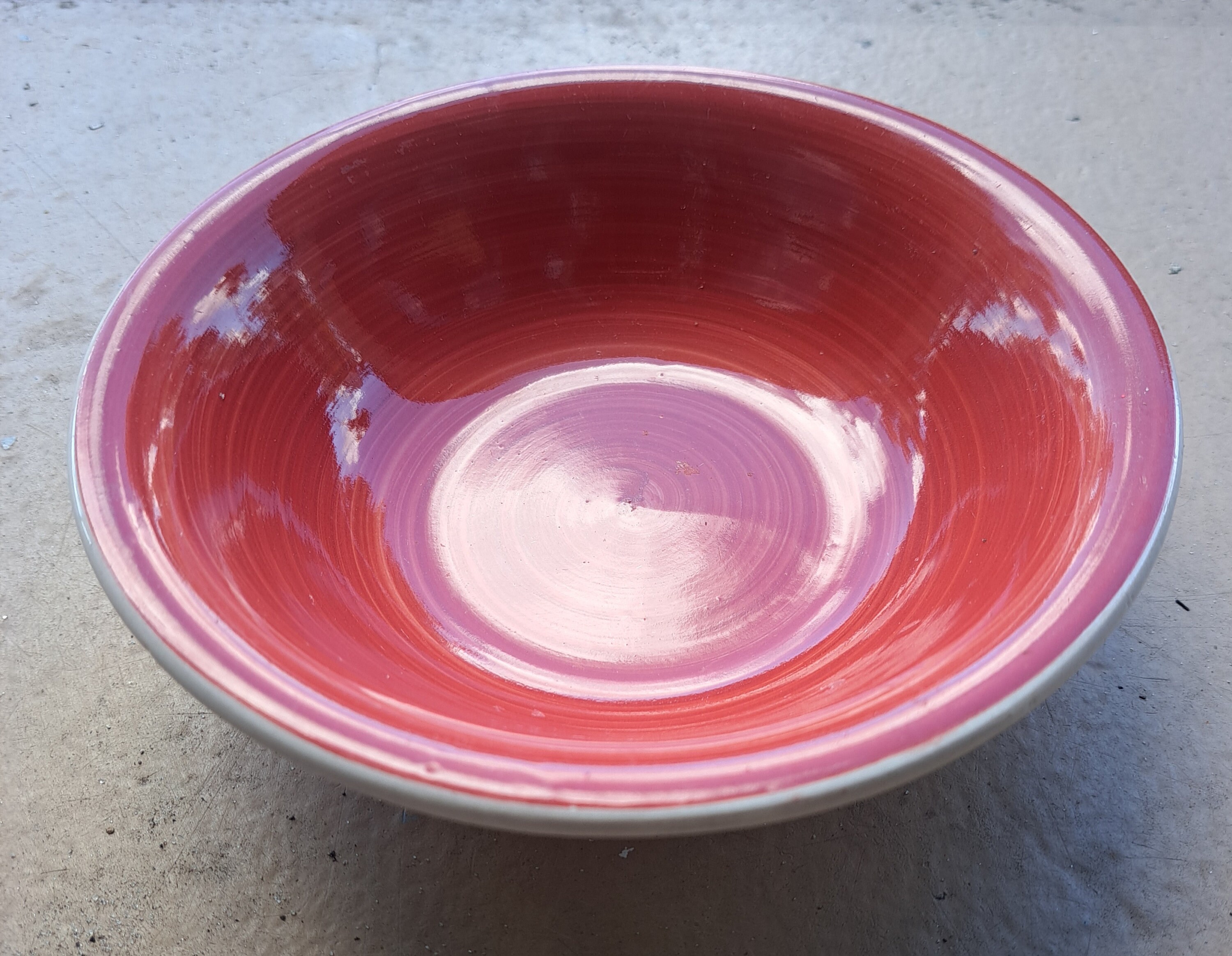 Lot de 3 assiettes plates Fénal Badonviller modèle 3 Rouge Faïence