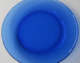 Arcoroc コバルトブルー 厚手ガラスサイドプレート 8 1/2インチ - 新品 - フランス製