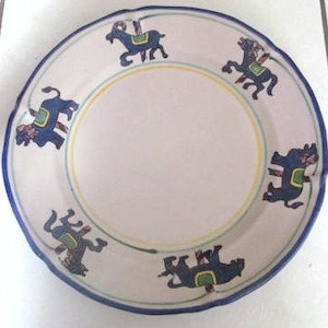 Vintage Solimene Vietri - Campagna Ceramic Handpainted Variety of Animals Extra Large Serving Platter Designed by JoAnn Brown Made In Italy