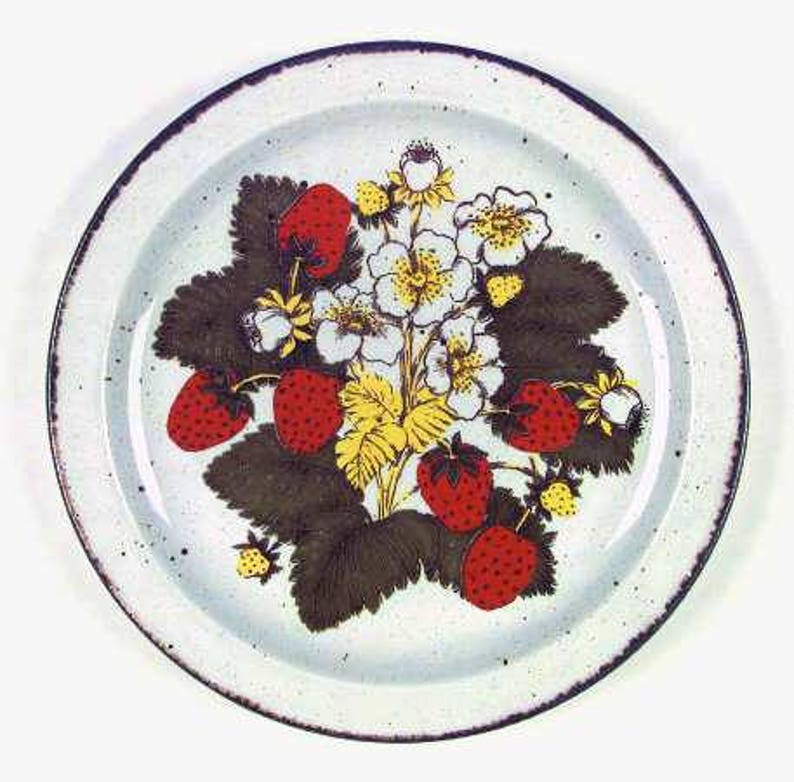 Vintage Strawberry Stonehenge by MIDWINTER LTD Large Dinner Plate Handpainted Made In England image 4