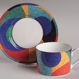 Conjunto de xícara e pires de porcelana Victoria & Beale: Design Geométrico