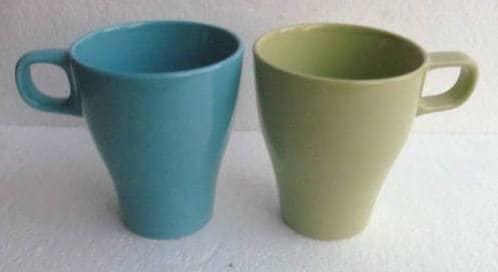 IKEA FÄRGRIK Mugs: Light Blue & Green Stackable Coffee Mugs, Set of 2