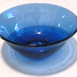 Vintage Arcoroc Handblown Cobalt Blue Color Collectible Glass Bowl- Made In France