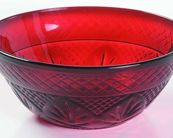 Cris Durand d'Arques(1) Ruby Luminarc Red Pressed Individual Glass  Salad Bowl