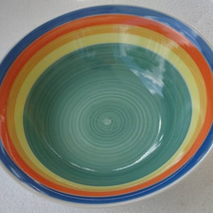 Gibson Swirl Soup Bowl: Hand-Painted Multi-Color Collectible (6.5&quot;)