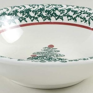 Furio Home Handpainted Christmas Tree Collectible Coup Soup Bowl Made in Italy