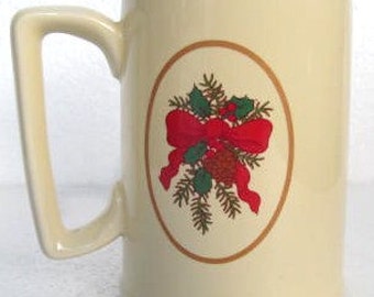 1987 Hallmark Big Smile Stein Christmas Collectible Ceramic Coffee Mug- Made In Korea