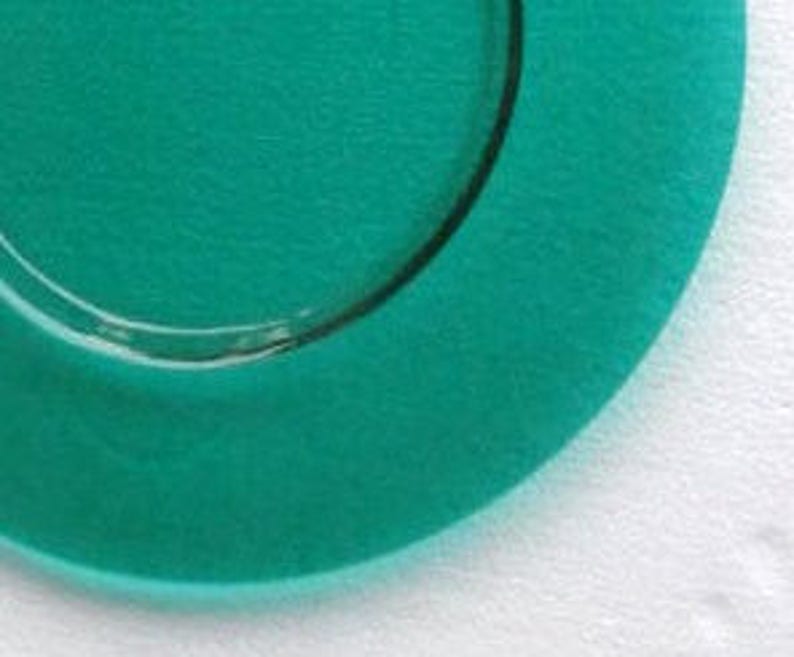 Vintage Forest Green Hand-Pressed Designed Collectible Solid Glass Dinner Plate image 5