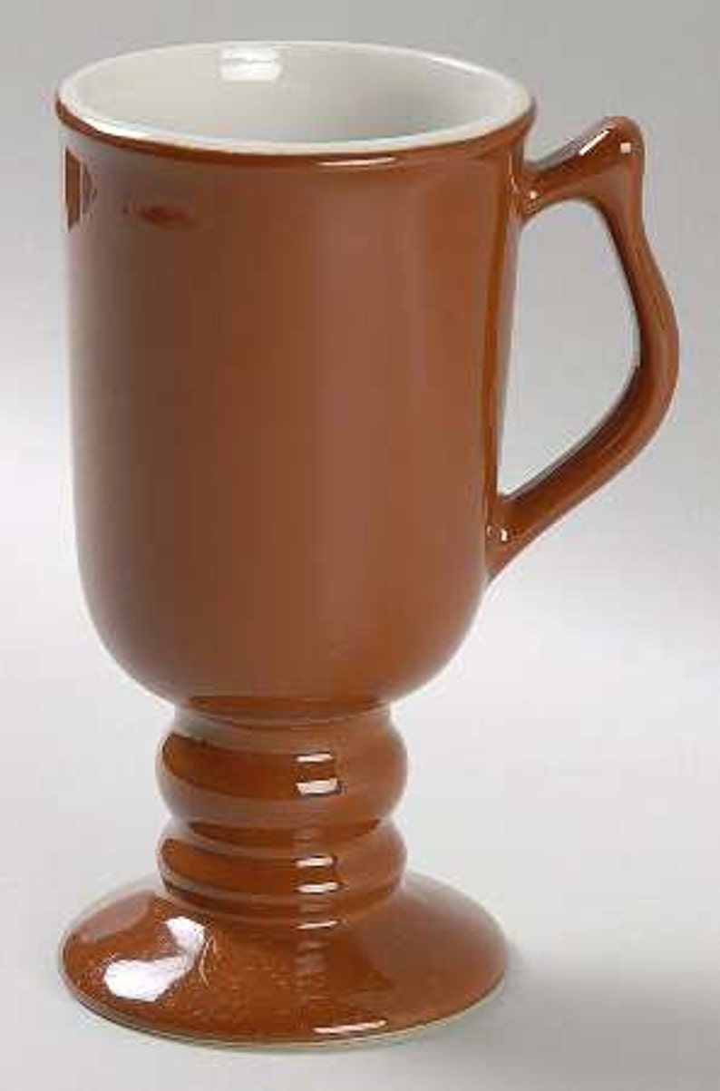 Vintage Hall Footed Brown Color Coffee Collectible Pottery Mug Etsy