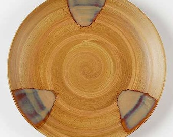 Splash Brown firmy SANGO Stoneware, kolekcjonerski talerz sałatkowy z brązowym wzorem kropli
