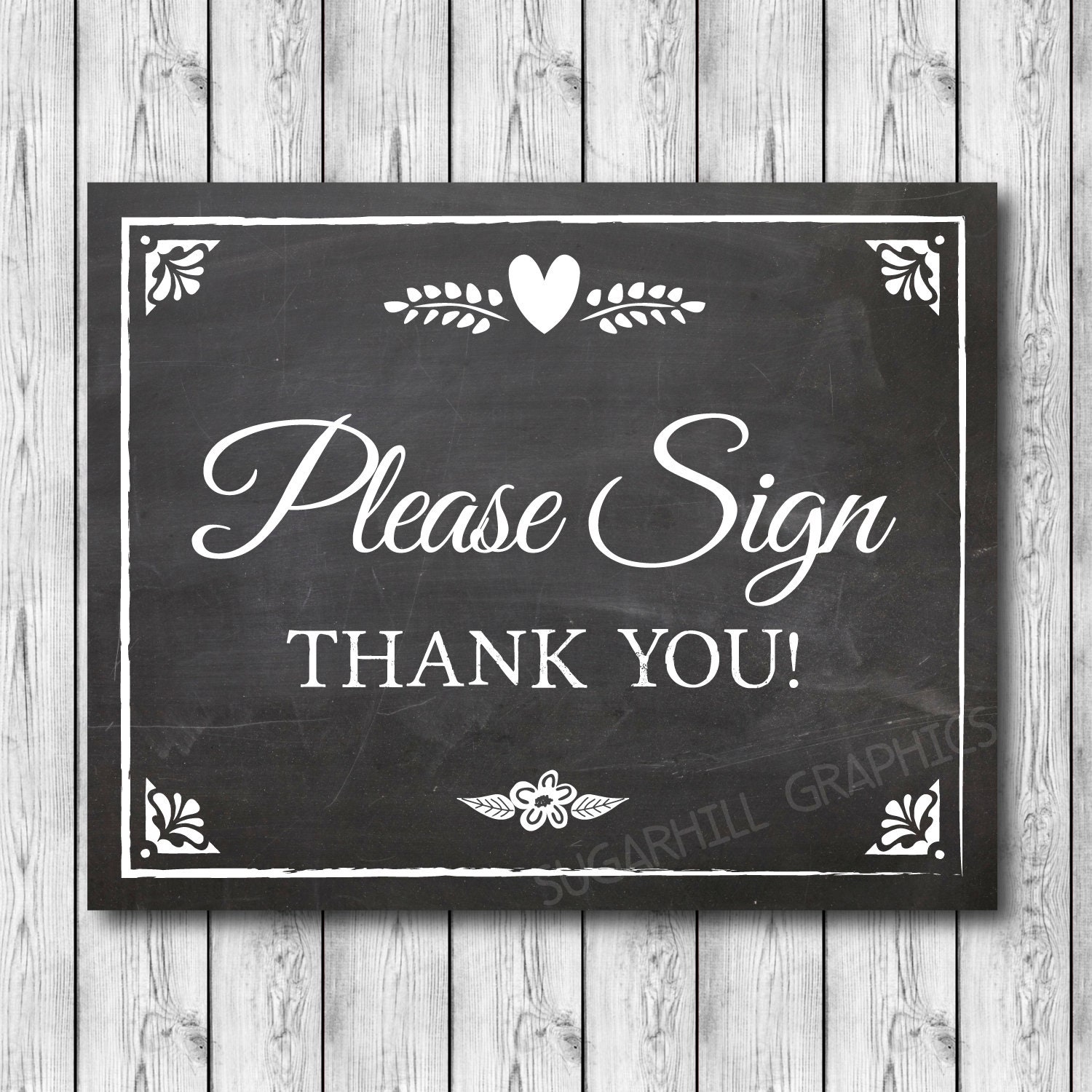 Please Sign Sign Rustic Wedding Decor Chalkboard Wedding Etsy