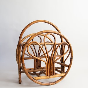 Magazine Rack 60s Rattan | Boho Magazine Rack | Retro Rattan Magazine Rack | 60s Decor | Living Room Rattan | Rattan Decor | Boho Home Decor
